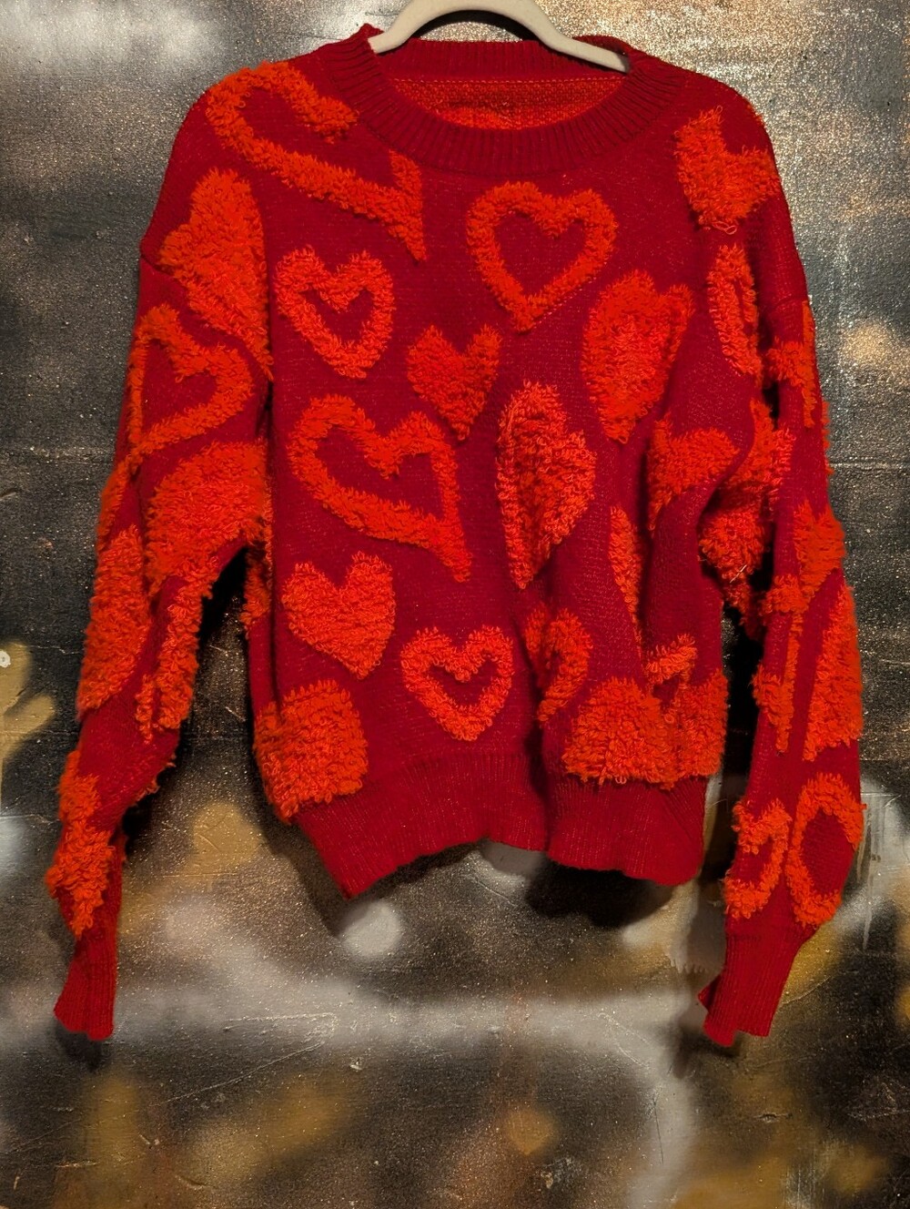 Women's Red Heart Crewneck Sweater